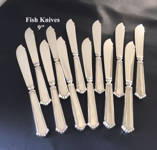 Sterling Elkington & Co Flatware 149 Pieces in Trefoil Pattern Ellington Birming