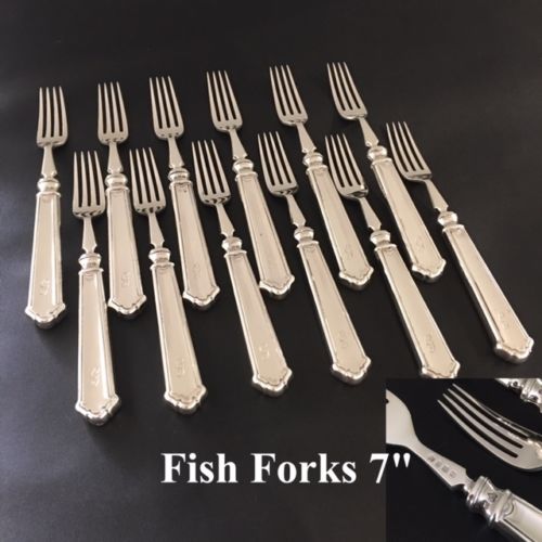 Sterling Elkington & Co Flatware 149 Pieces in Trefoil Pattern Ellington Birming