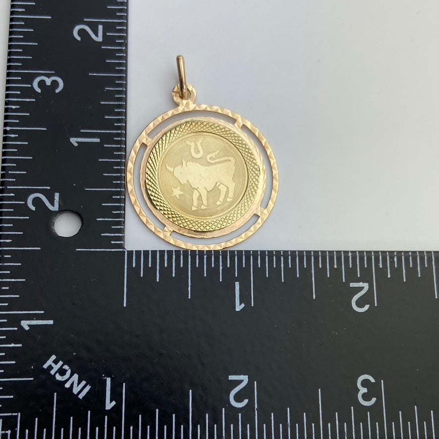 Taurus Gold Zodiac Pendant in 10k