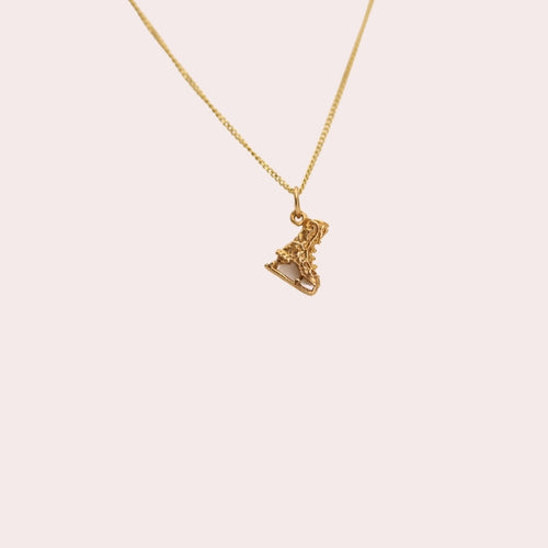 Vintage Figure Skate Charm in 10k Gold