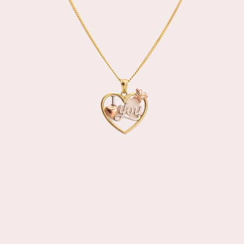 I Love You Heart Pendant in 10K Gold