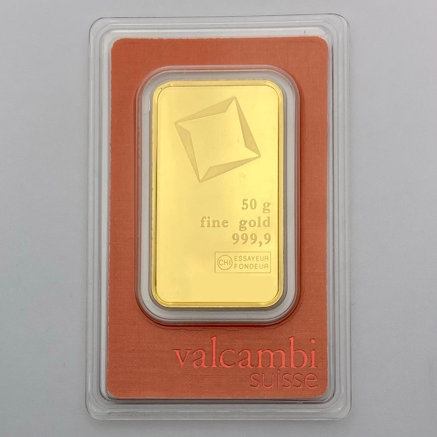 Valcambi Suisse 50 GRAM Gold Bar
