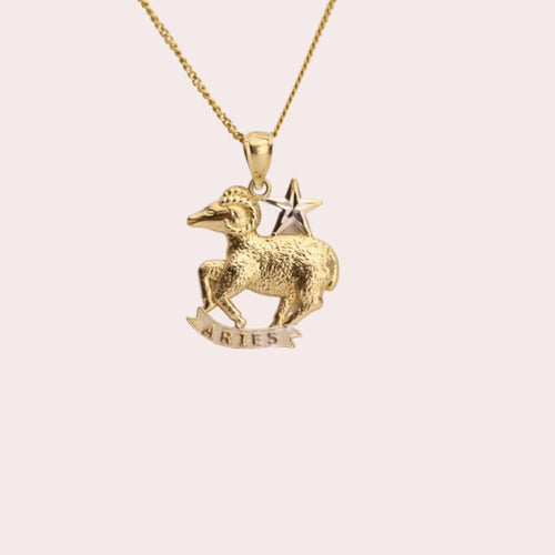 Gold Aries Pendant in 10k Gold