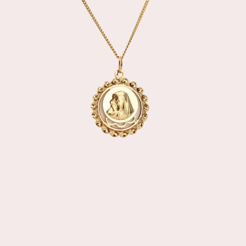 Vintage Madonna Pendant in 14k Gold