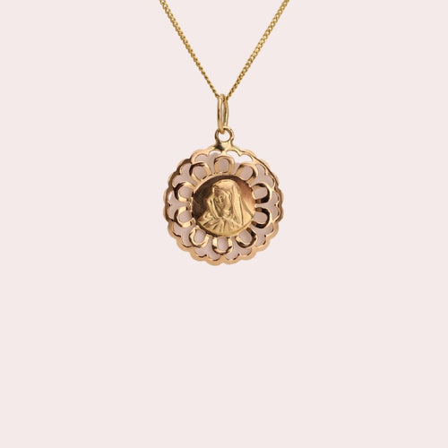 Vintage Madonna Pendant in 10k Gold