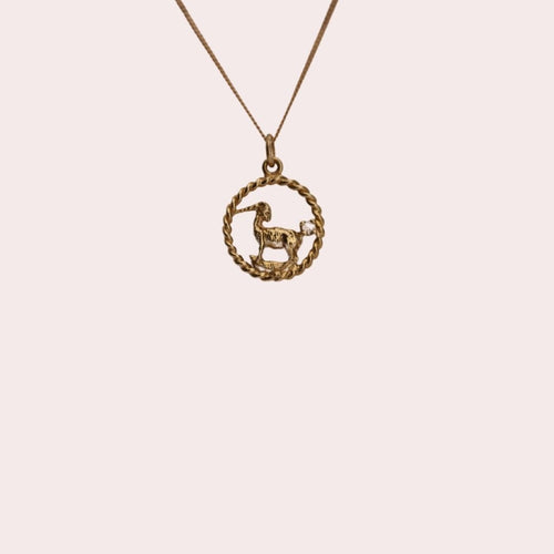 Gold Aries Pendant in 10k Gold