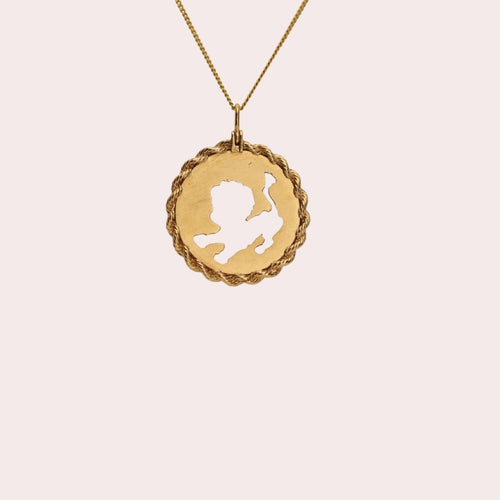 Vintage Leo Zodiac Pendant in 14K Gold