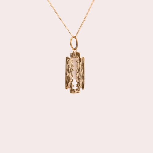 Vintage Razor Blade Pendant in 10k Gold