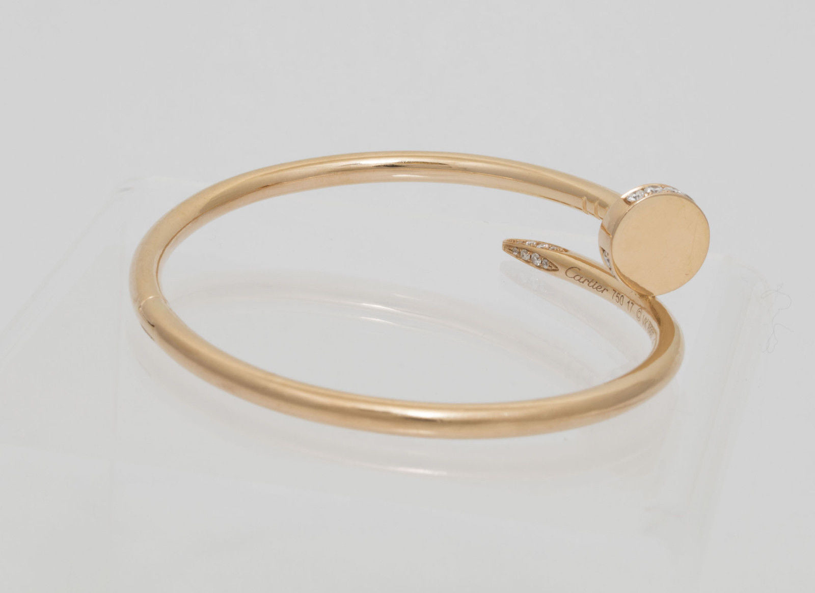 Cartier White Gold Plain Juste Un Clou Bracelet Size 19 B6048319 | Rich  Diamonds