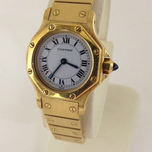 Cartier Santos de Cartier Octagon Automatique 18K Yellow Gold Women's Watch