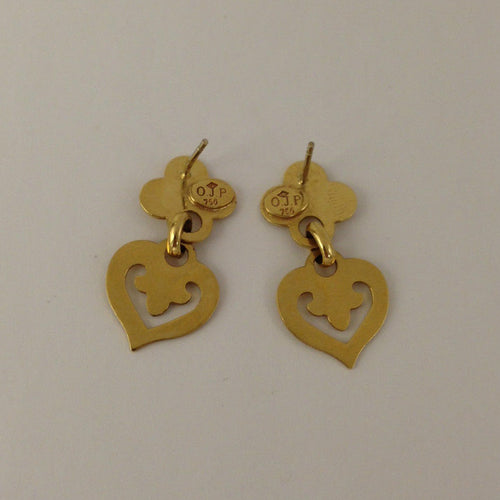 Beautiful Signed 18K Yellow Gold O.J Perring Earrings