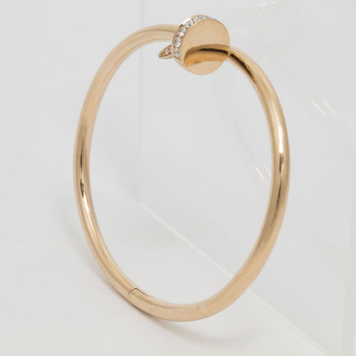 Cartier Juste un Clou Diamond Nail Bangle Bracelet in Rose Gold