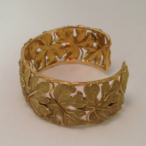 Mario Buccellati Oak leaf Cuff Bracelet in 18K Yellow Gold