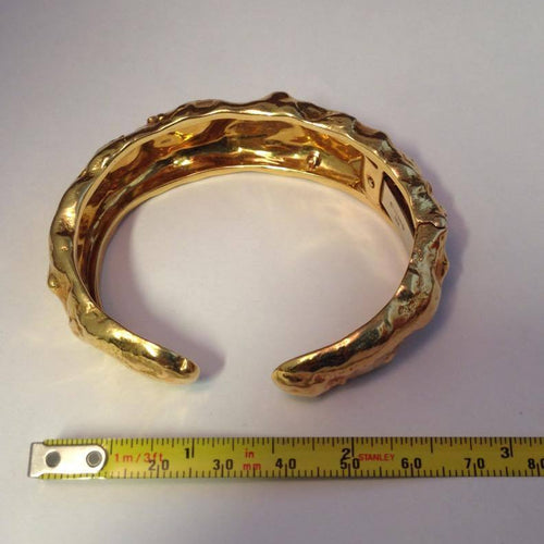 Vintage Estate David Webb 18k Yellow Gold Nugget Style Bangle