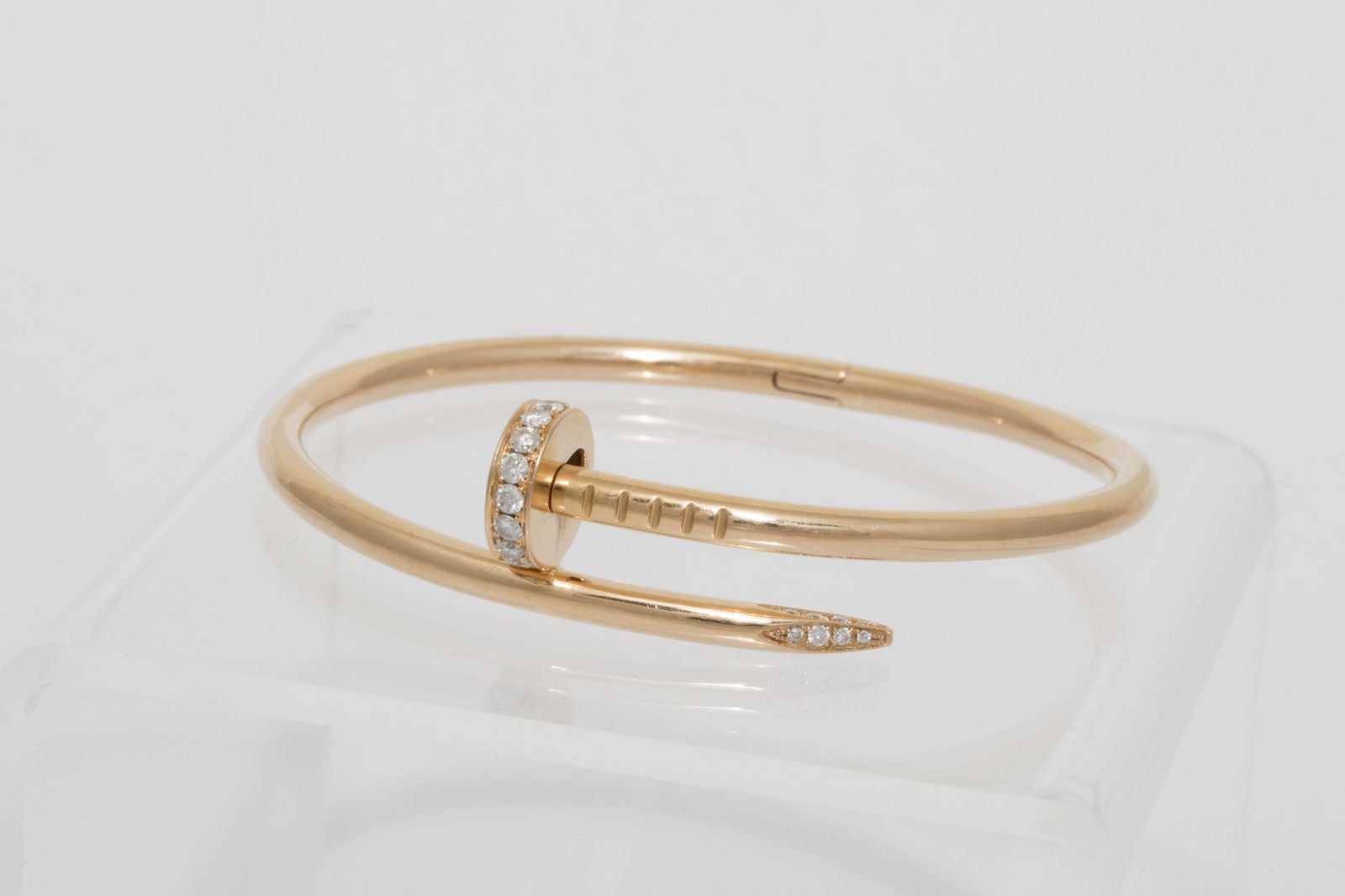 Cartier Juste un Clou Diamond Nail Bangle Bracelet in Rose Gold