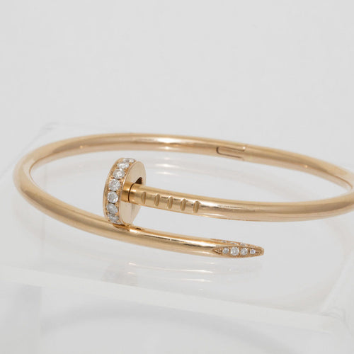 Cartier Juste un Clou Diamond Nail Bangle Bracelet in Rose Gold