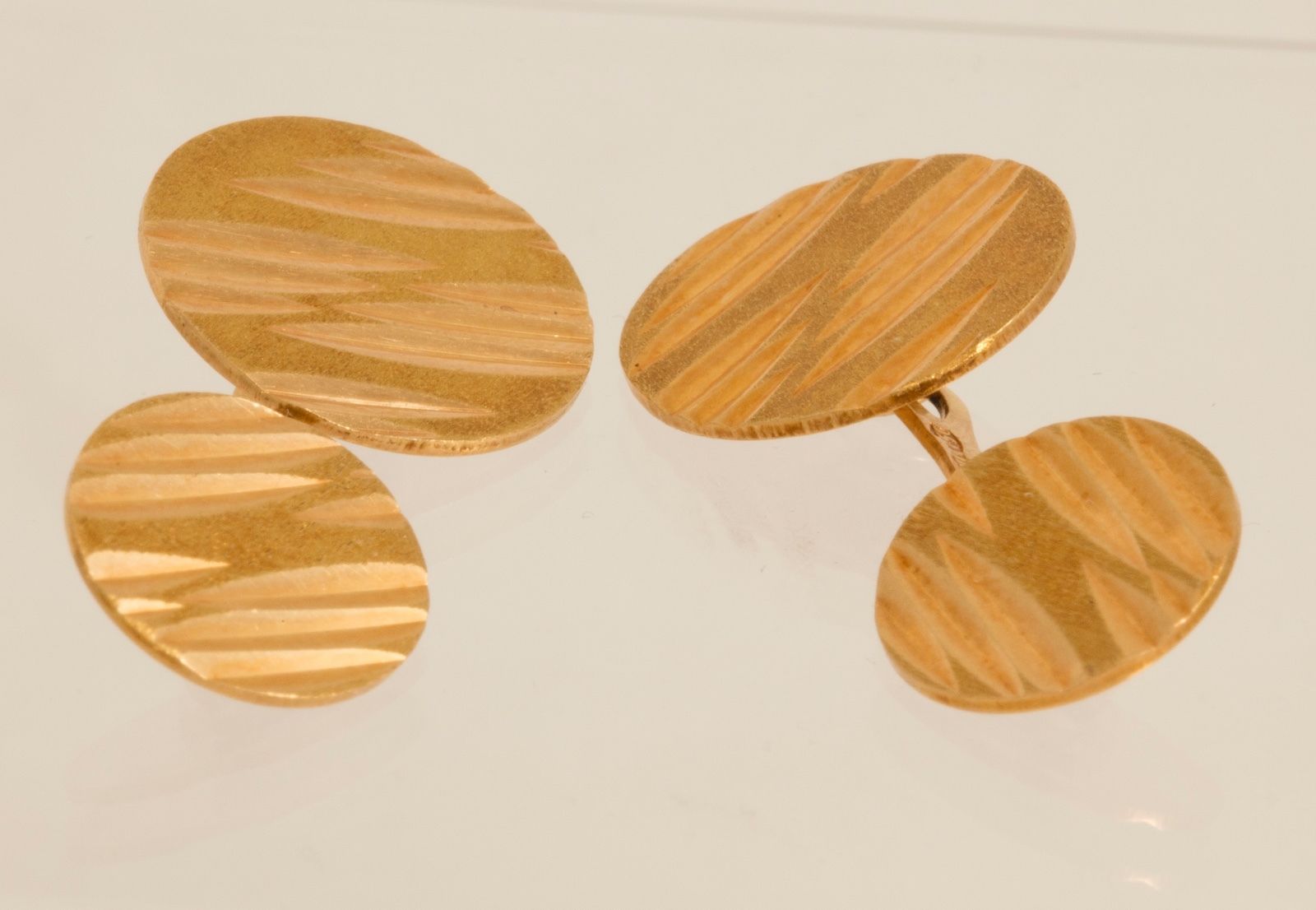 Boutons de manchette rétro/modernes en or jaune 18 carats de fabrication italienne