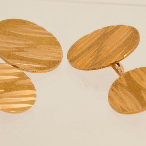 Italian Made 18K Yellow Gold Retro/Modern Cufflinks