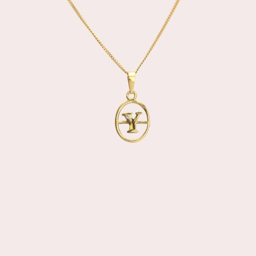 Vintage Letter Y Pendant in 18k Gold