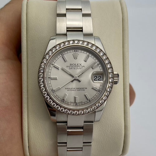 Rolex DateJust 178384 with Diamond Bezel 31mm