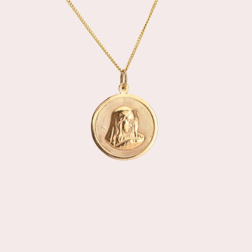 Vintage Virgin Mary/Madonna Pendant 10k Gold