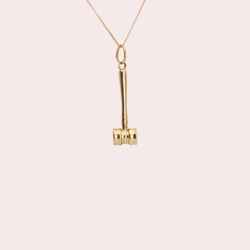 Vintage Judge's Hammer/Gravel Charm in 14k Gold