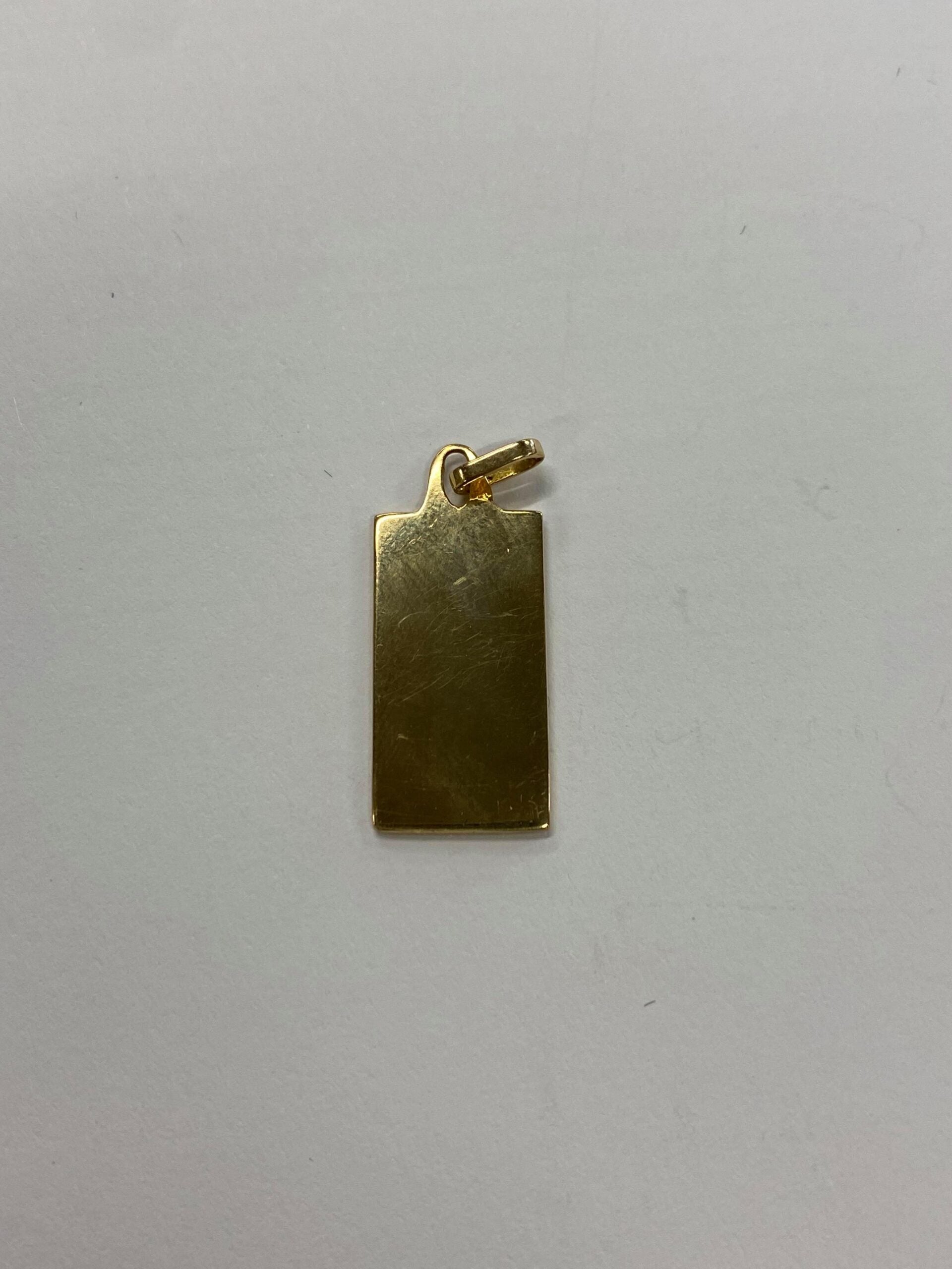 Gold Aries Rectangular Pendant in 18k Gold