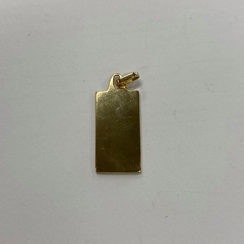 Gold Aries Rectangular Pendant in 18k Gold