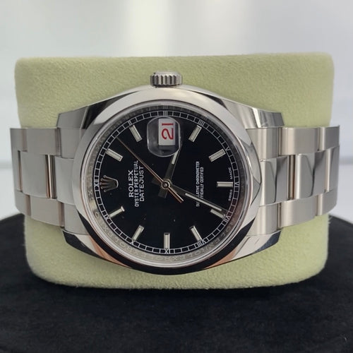 Rolex DateJust 116200 avec cadran Roulette noir et rouge en acier inoxydable