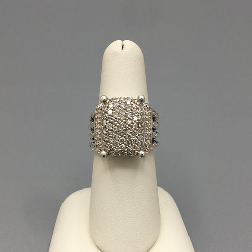 David Yurman Vintage Wheaton Silver Ring with Diamonds