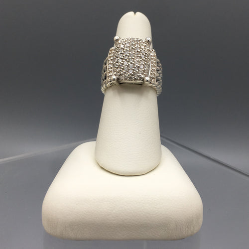 David Yurman Vintage Wheaton Silver Ring with Diamonds