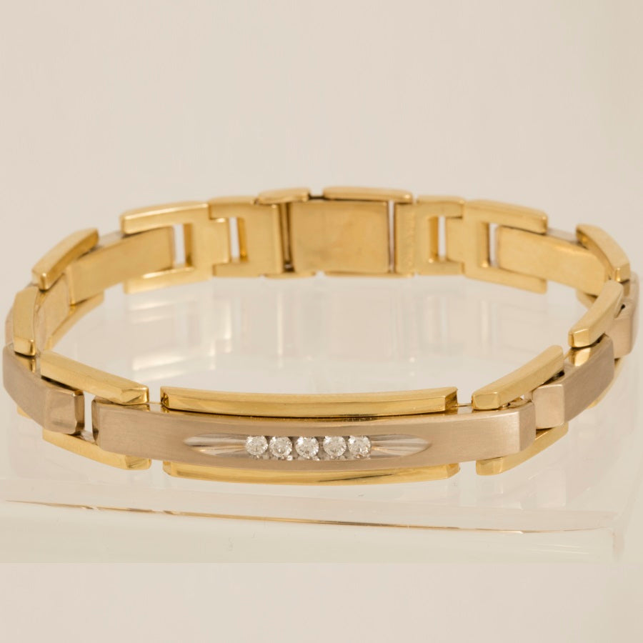 Birks Bracelet en or jaune et blanc 18 carats avec diamants .25 TCW