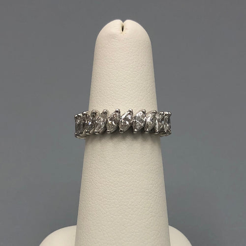 Marquise Cut Diamond Eternity Band with 24 diamonds set in 18k white gold