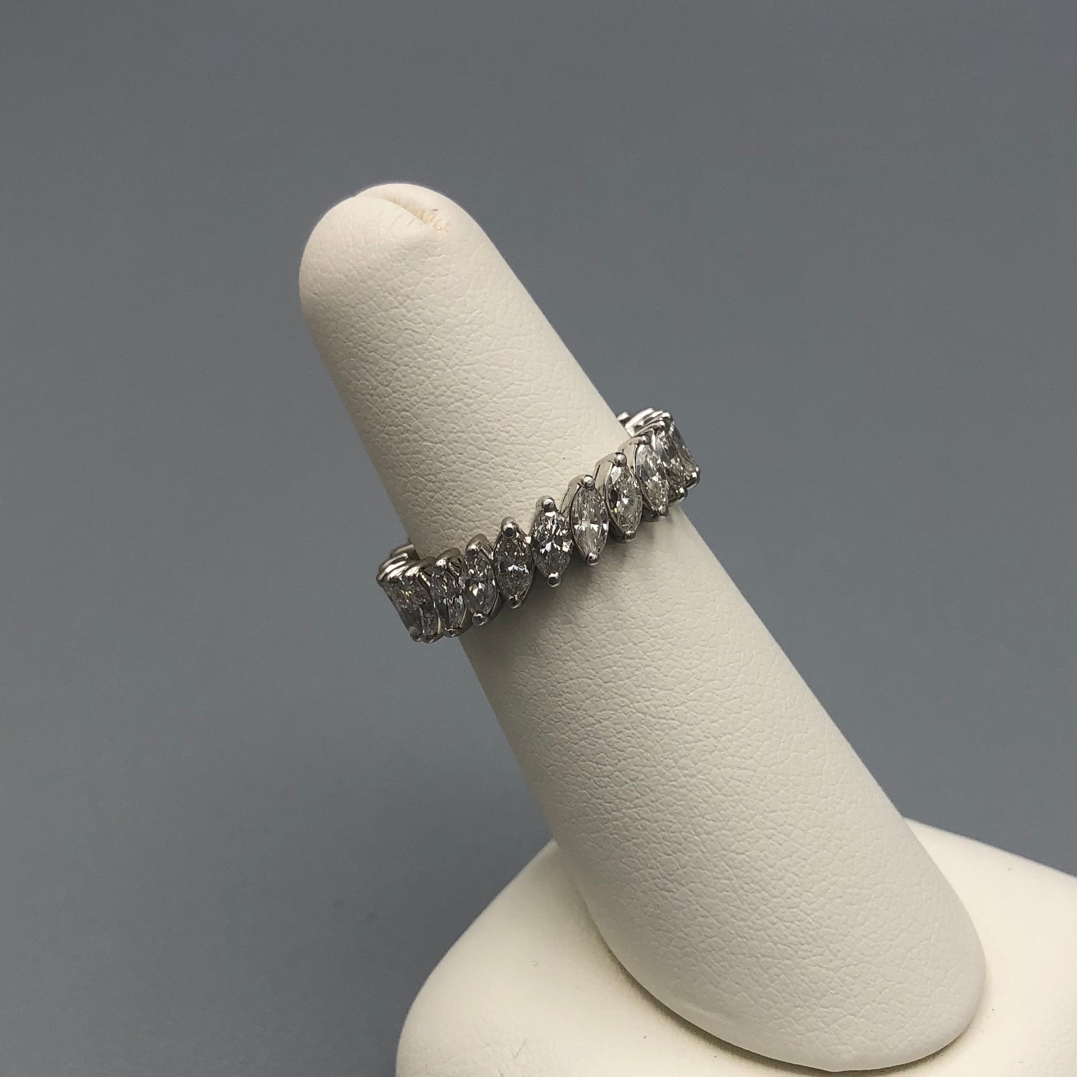 Marquise Cut Diamond Eternity Band with 24 diamonds set in 18k white gold