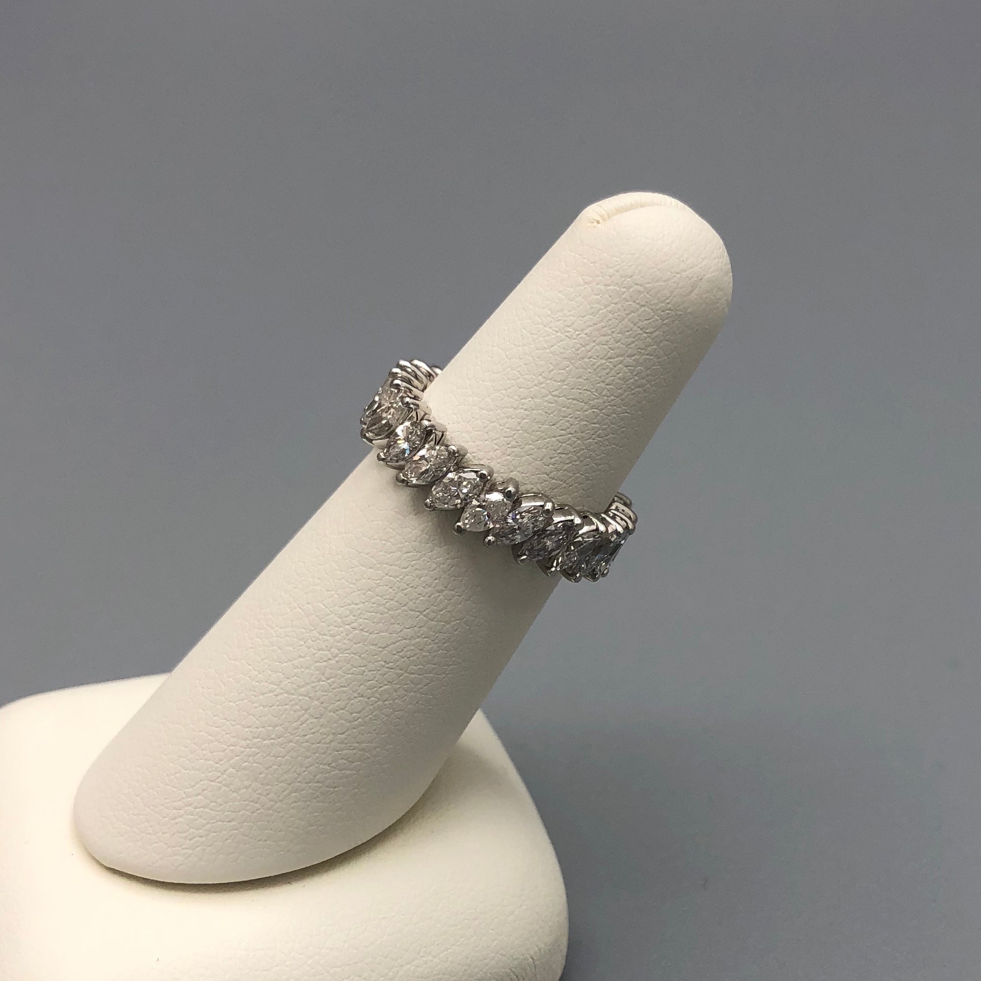 Marquise Cut Diamond Eternity Band with 24 diamonds set in 18k white gold