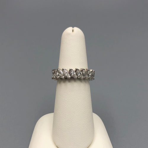 Marquise Cut Diamond Eternity Band with 21 diamonds set in 18k white gold