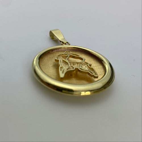 Aries Gold Zodiac pendant in 14k