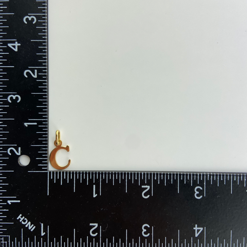 Vintage Letter C Pendant 18K Gold