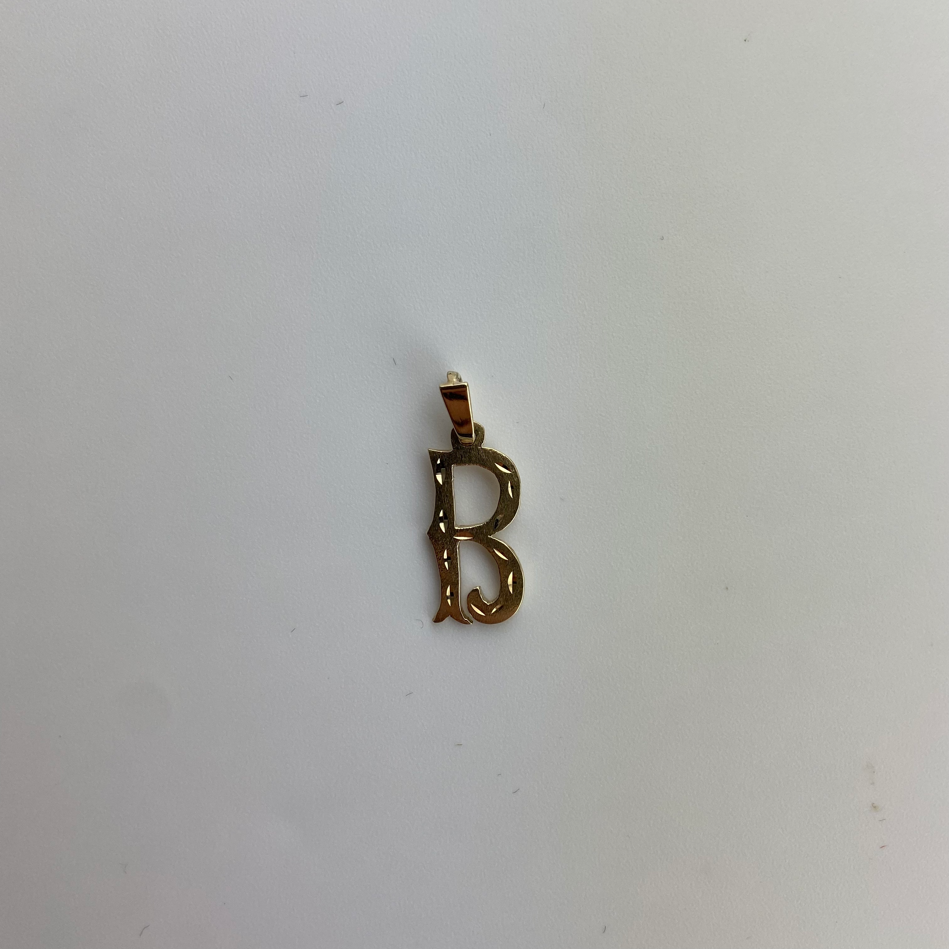 Vintage Letter B Pendant 10K Gold