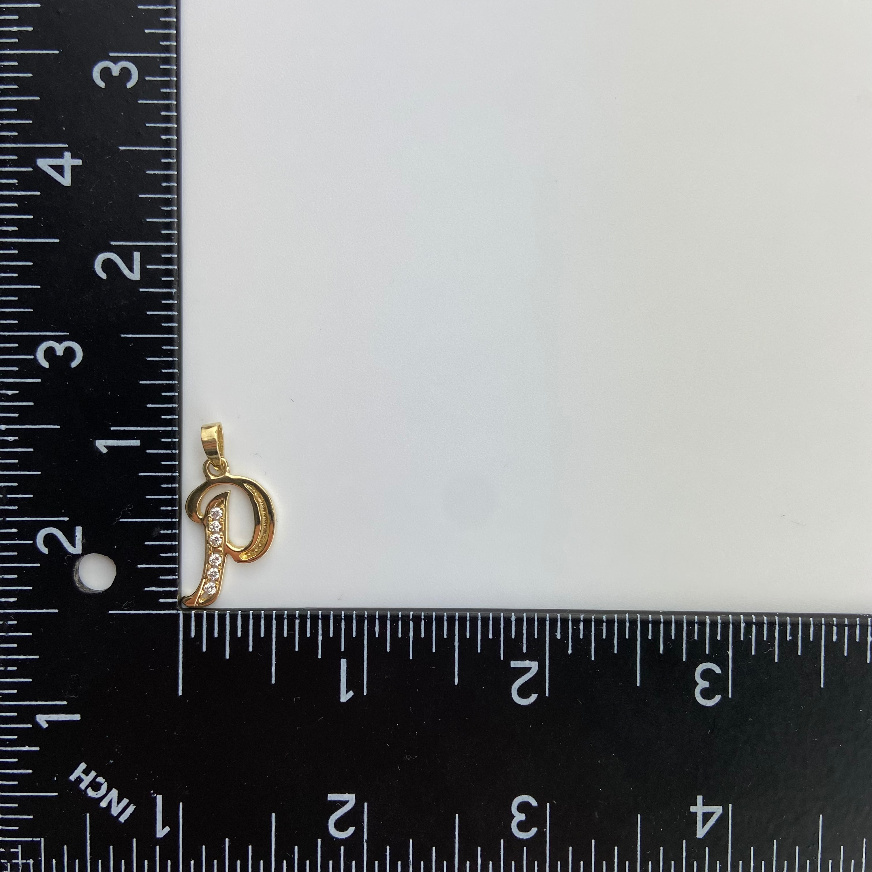 Vintage Letter P Pendant 14K Gold