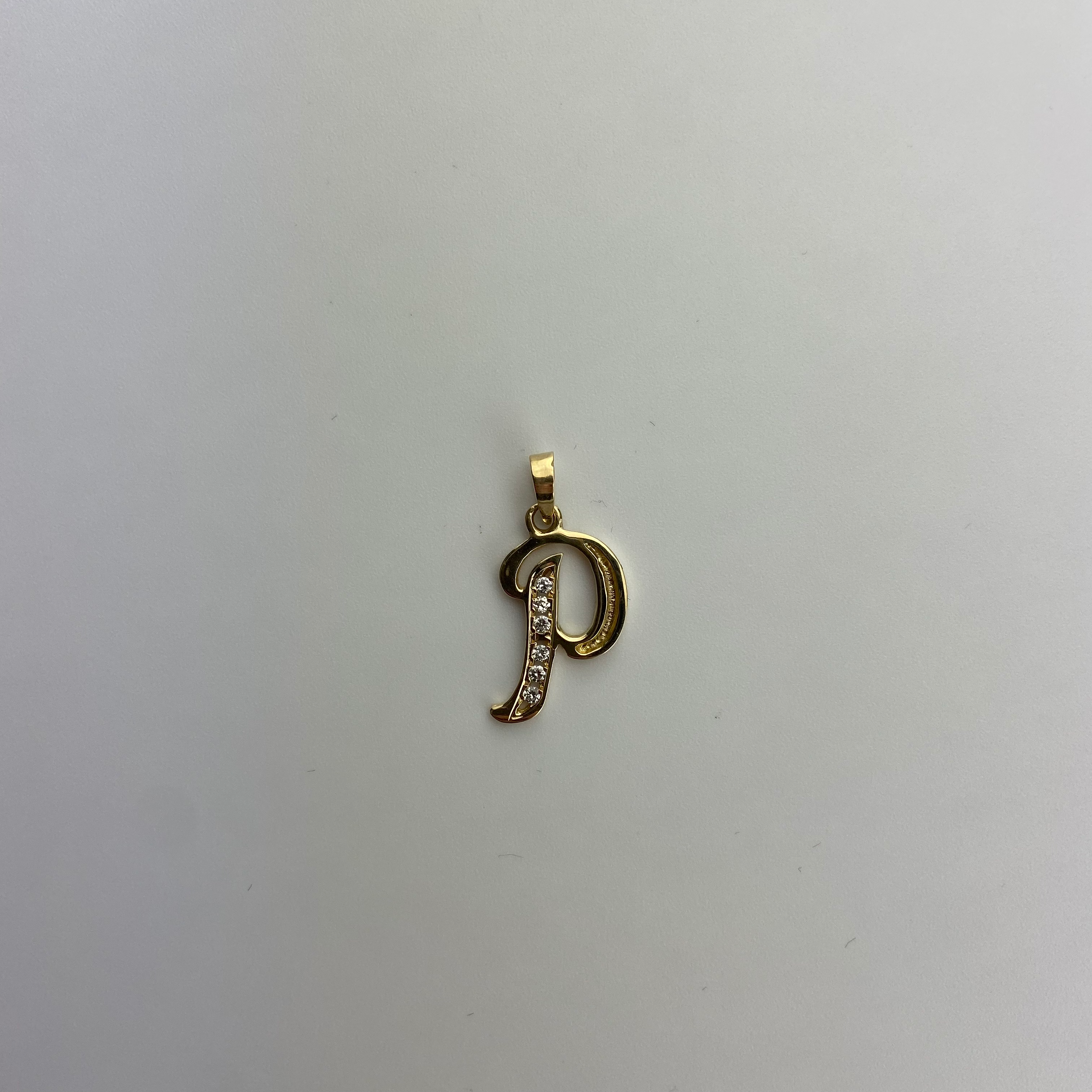 Pendentif Vintage Lettre P Or 14K