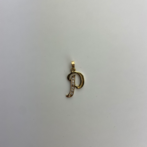 Vintage Letter P Pendant 14K Gold