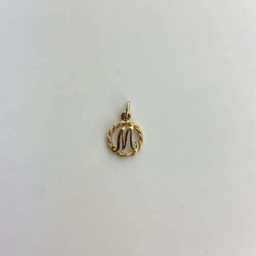 Vintage Letter F Pendant 10K Gold with diamonds