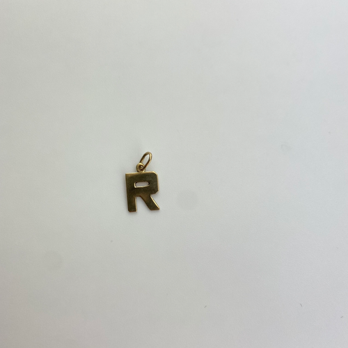 Vintage Letter R Pendant 10K Gold