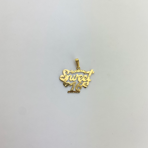 Pendentif Sweet 16 Vintage en Or 14K