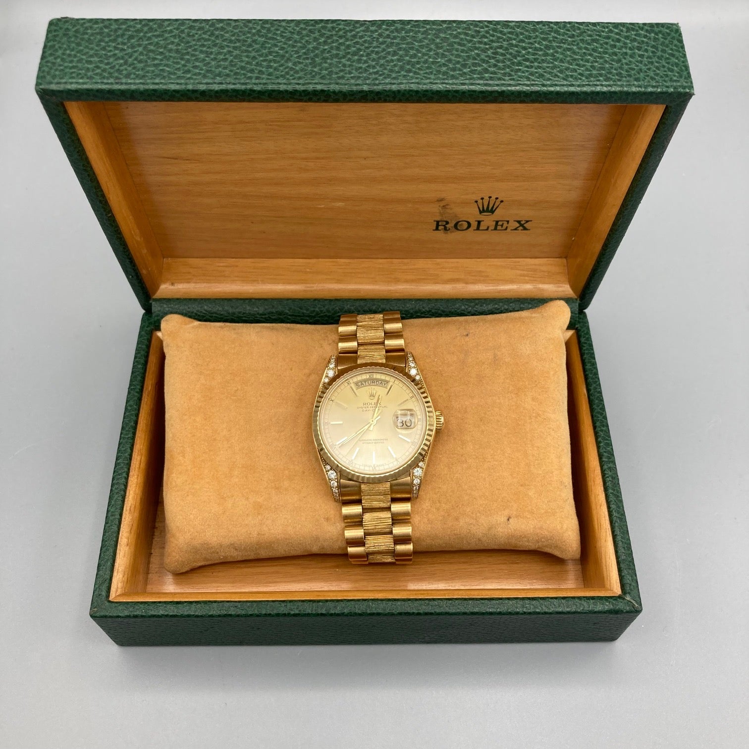 Rolex President Day-Date 36mm Yellow Gold Champagne Dial Watch 18038