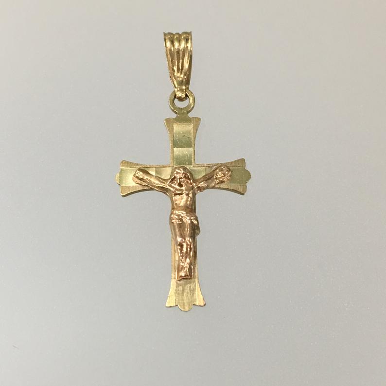 Gold Crucifix Cross in 14k Yellow Gold