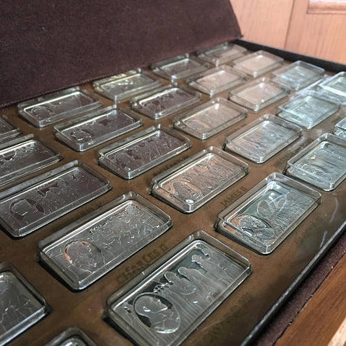 The "1000 Years of British Monarchy" Sterling Silver Ingots Collection by Wellings Mints LTD. 50 Ingots