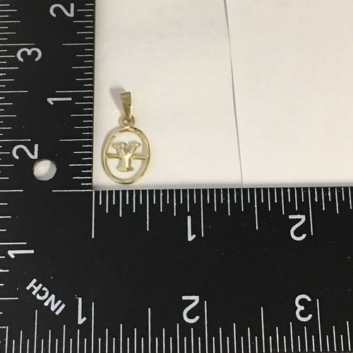 Vintage Letter Y Pendant in 18k Gold