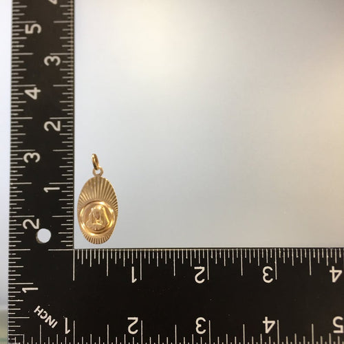 Vintage Madonna Oval Pendant in 10k Gold